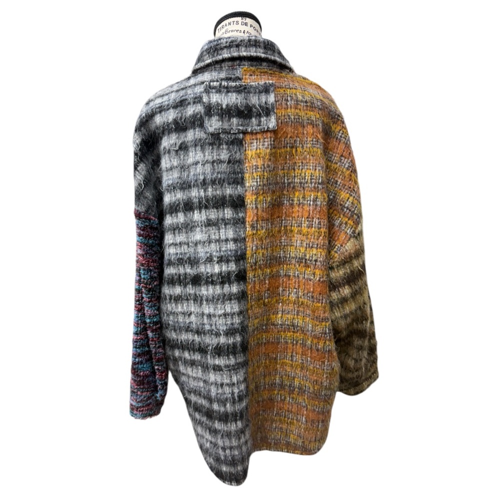 POL Plaid Patchwork Baggy Oversized Shacket NWOT - Picture 5 of 8